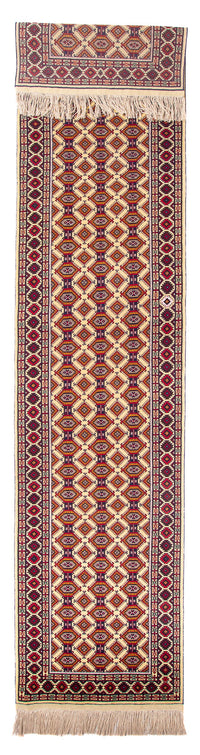 Løber Afghansk tæppe - 390 x 90 cm - beige