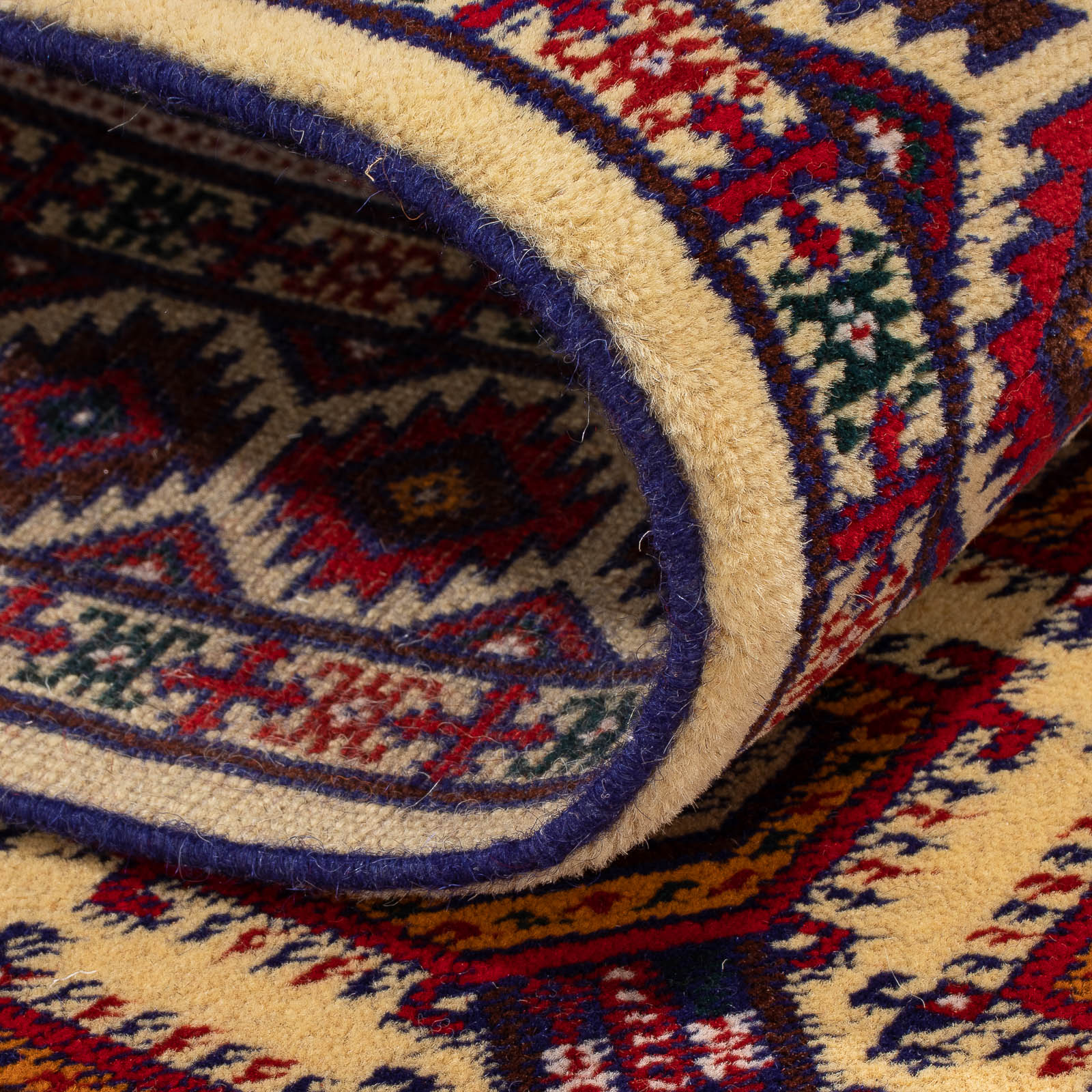Løber Afghansk tæppe - 390 x 90 cm - beige