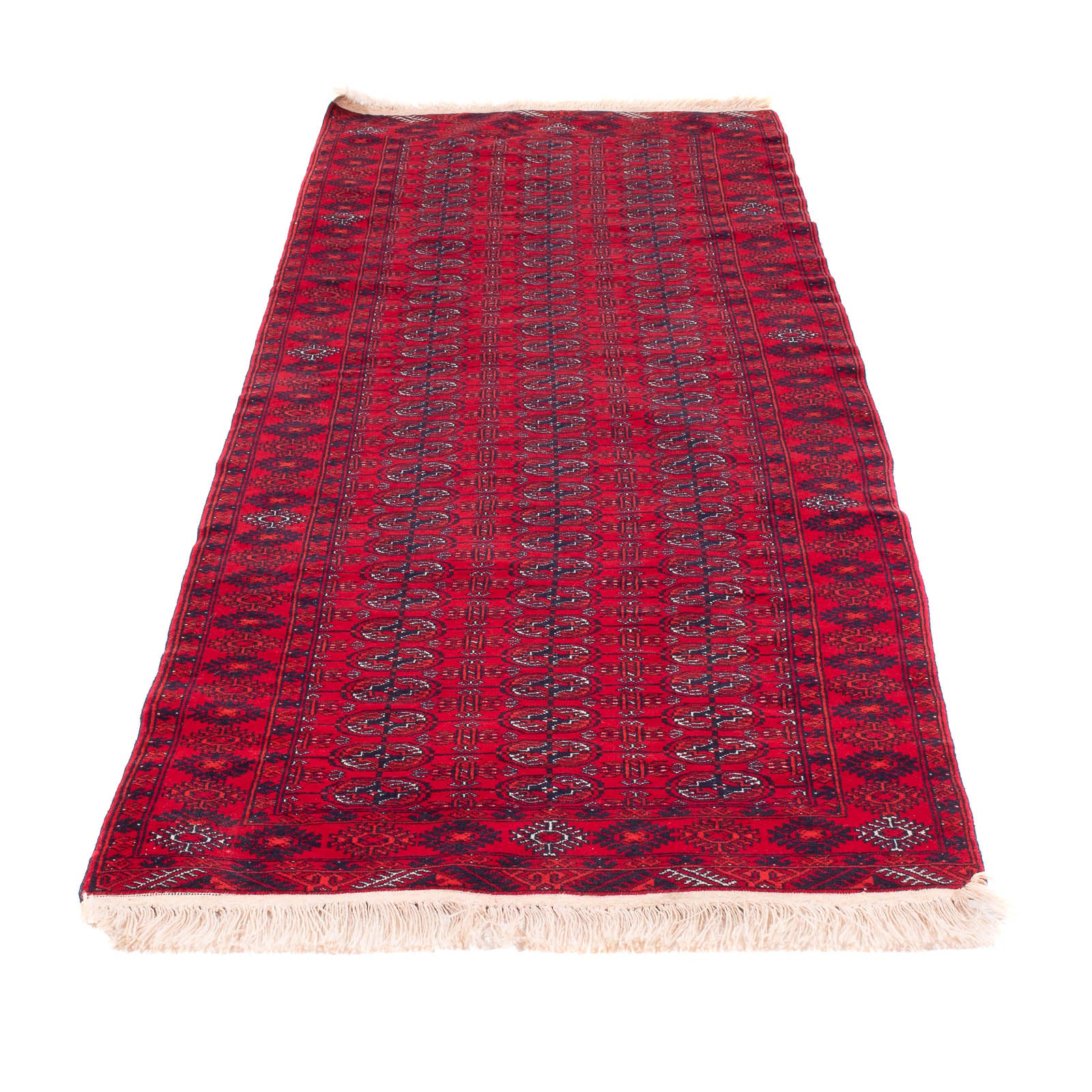 Løber Afghansk tæppe - 258 x 85 cm - rød
