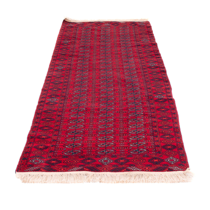 Løber Afghansk tæppe - 258 x 85 cm - rød