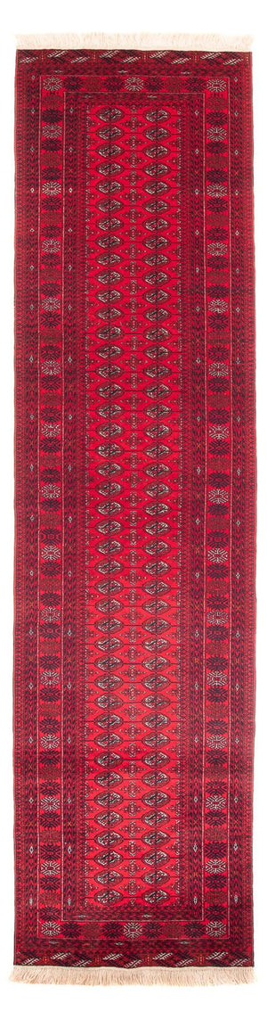 Løber Afghansk tæppe - Bukhara - 380 x 90 cm - rød
