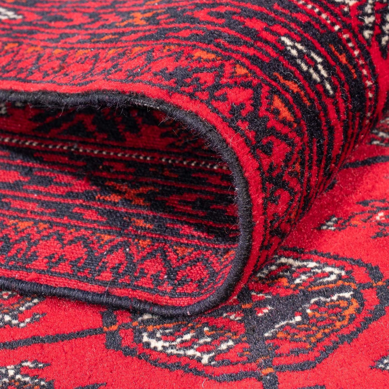 Løber Afghansk tæppe - Bukhara - 380 x 90 cm - rød