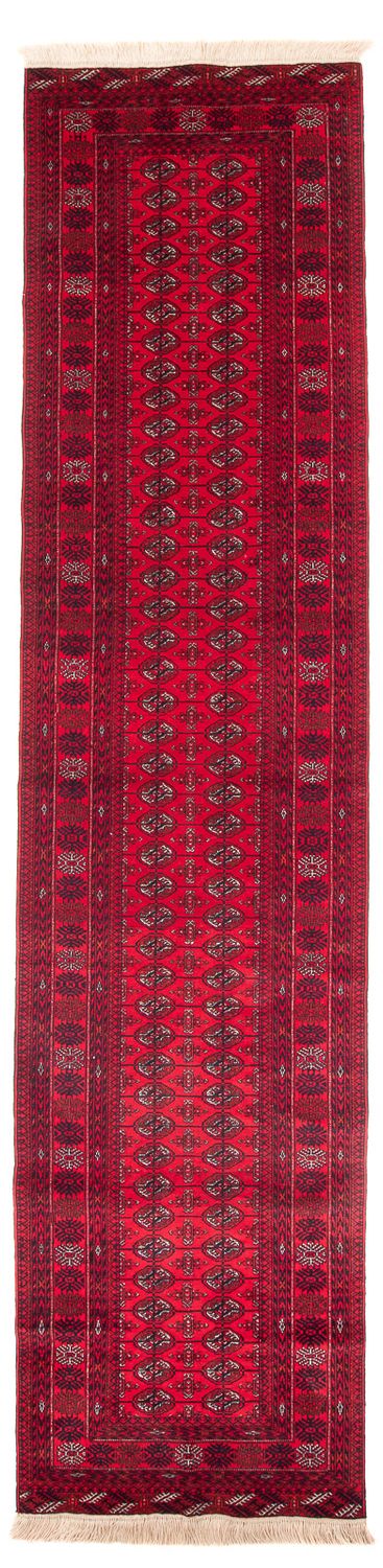 Løber Afghansk tæppe - Bukhara - 377 x 90 cm - rød