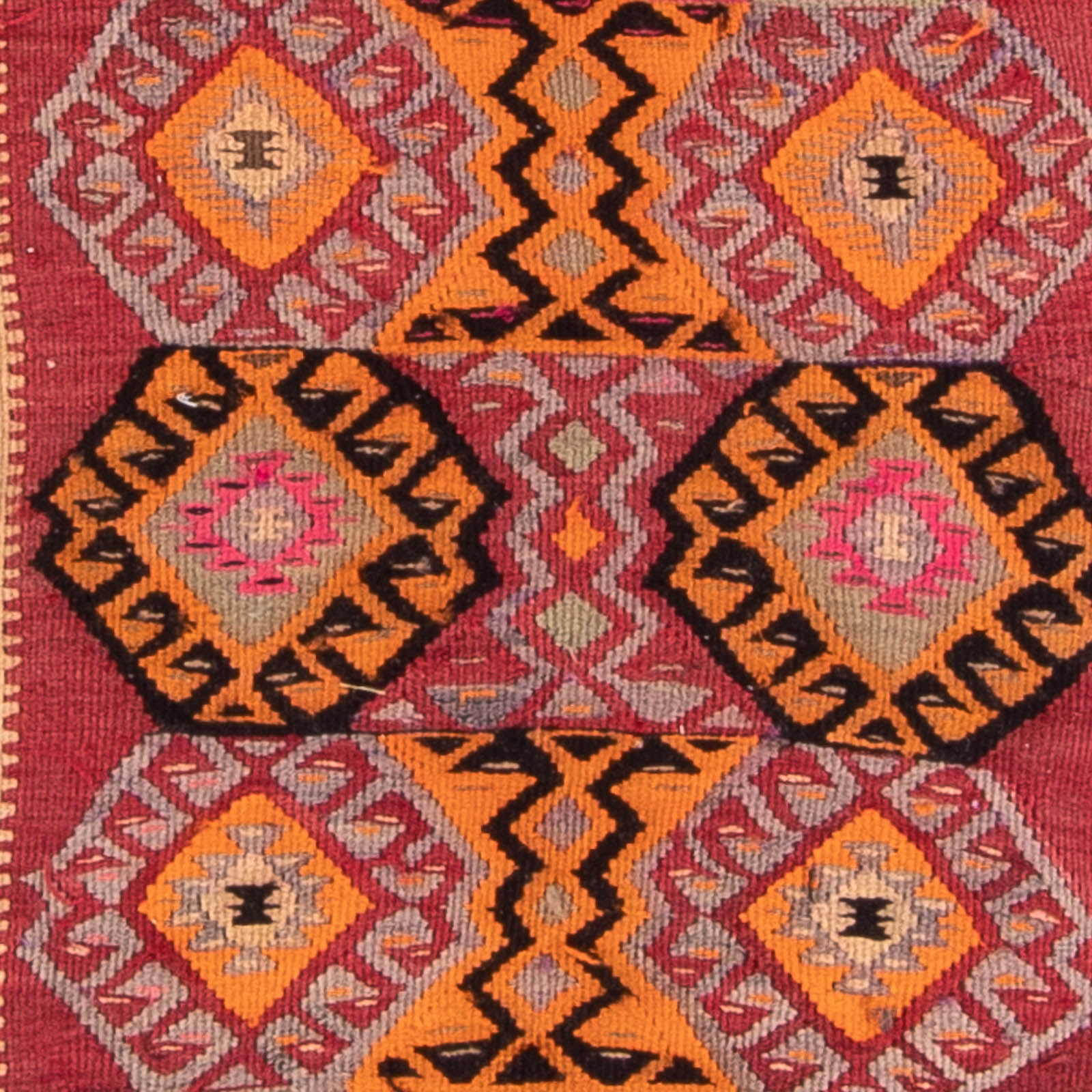 Løber Kelim-tæppe - gammelt - 374 x 129 cm - flerfarvet