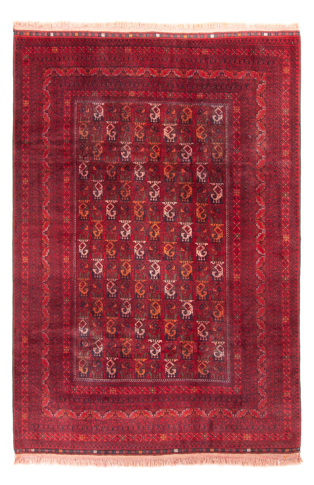 Afghansk tæppe - 293 x 202 cm - rød