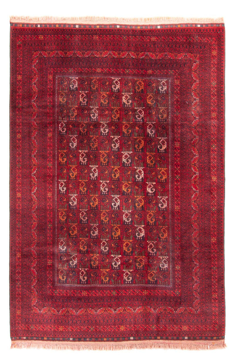 Afghansk tæppe - 293 x 202 cm - rød