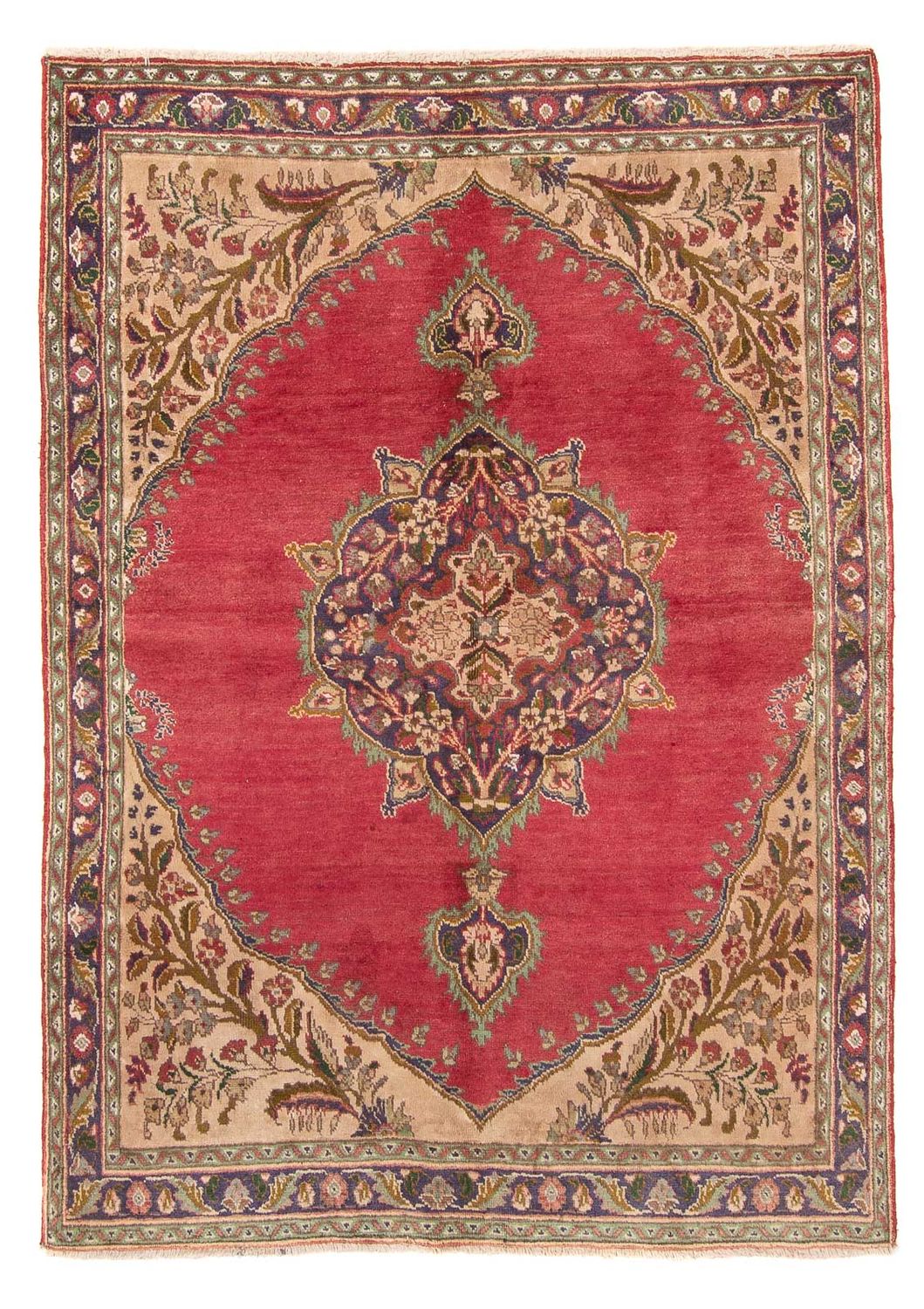 Persisk tæppe - Tabriz - 203 x 145 cm - rød