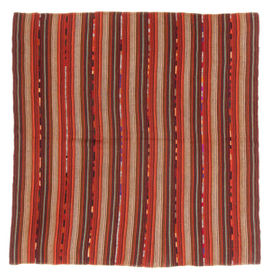 Kelim-tæppe - gammelt firkantet  - 182 x 180 cm - flerfarvet