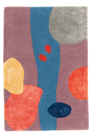 Designer tæppe - 90 x 60 cm - flerfarvet