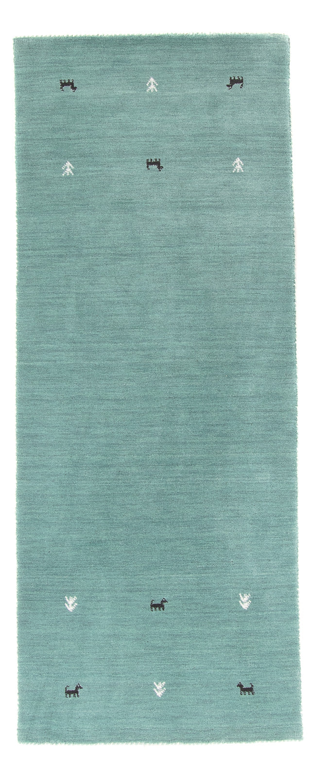 Løber Gabbeh-tæppe - Softy - 200 x 75 cm - lyseblå