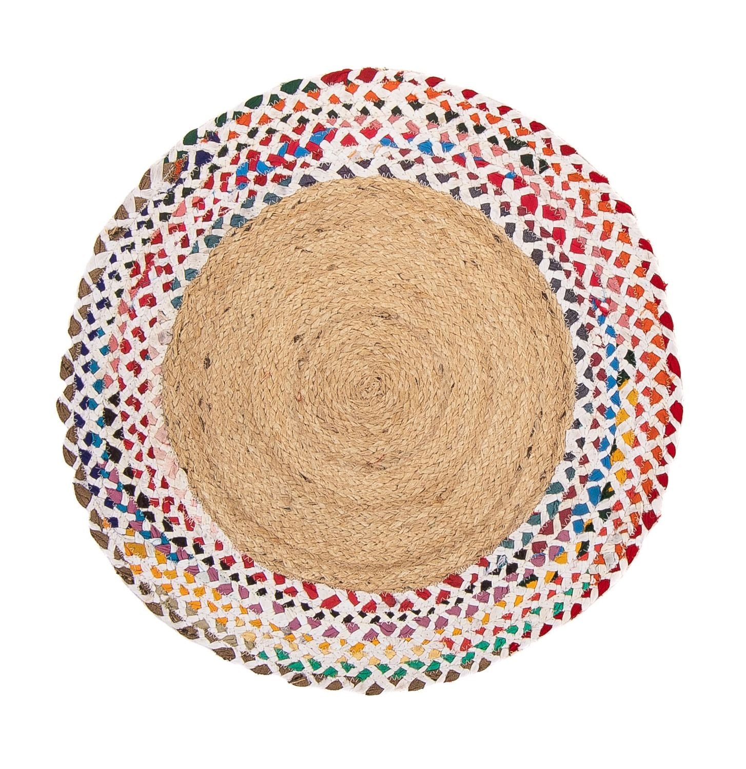 Sisaltæppe rundt  - 60 x 60 cm - flerfarvet