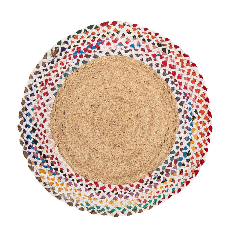 Sisaltæppe rundt  - 60 x 60 cm - flerfarvet