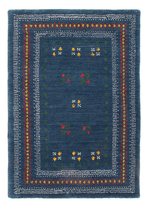 Gabbeh Tæppe - Loribaft Softy - 90 x 60 cm - blå