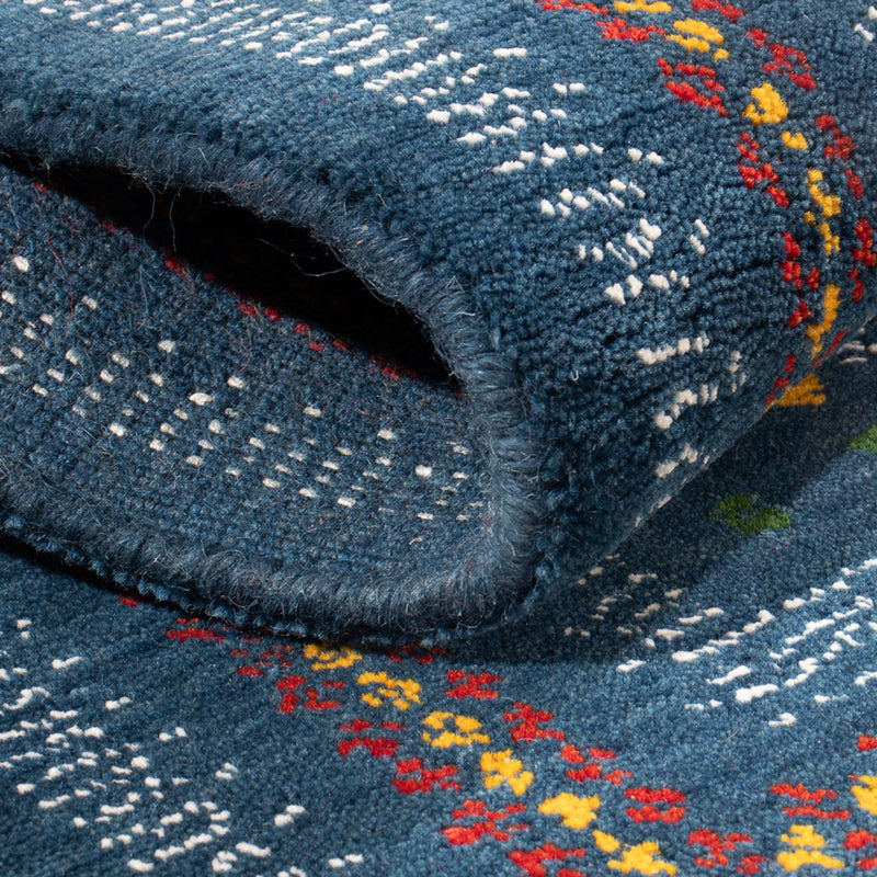Gabbeh Tæppe - Loribaft Softy - 90 x 60 cm - blå