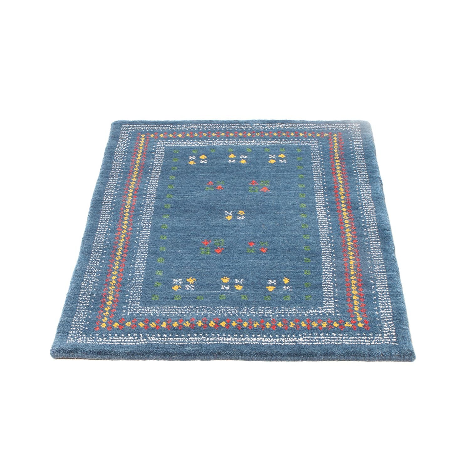 Gabbeh Tæppe - Loribaft Softy - 90 x 60 cm - blå