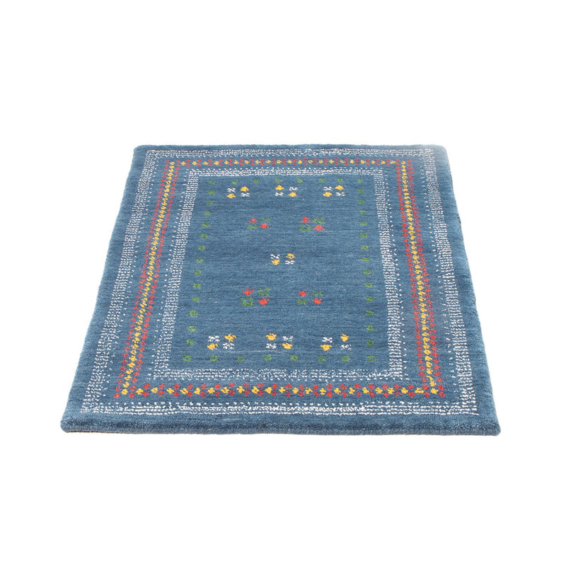 Gabbeh Tæppe - Loribaft Softy - 90 x 60 cm - blå