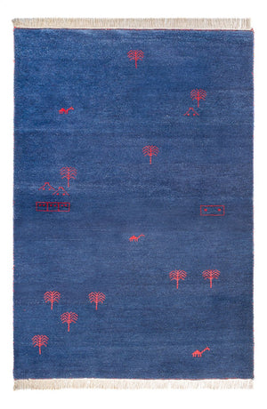 Gabbeh-tæppe - Indus - 180 x 120 cm - mørkeblå