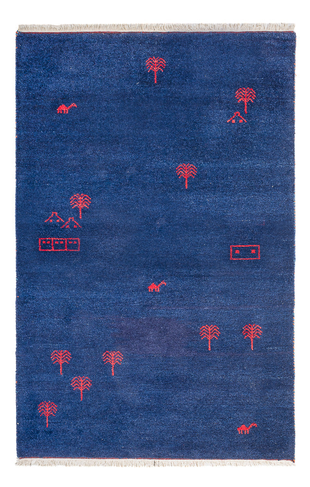 Gabbeh-tæppe - Indus - 180 x 120 cm - mørkeblå
