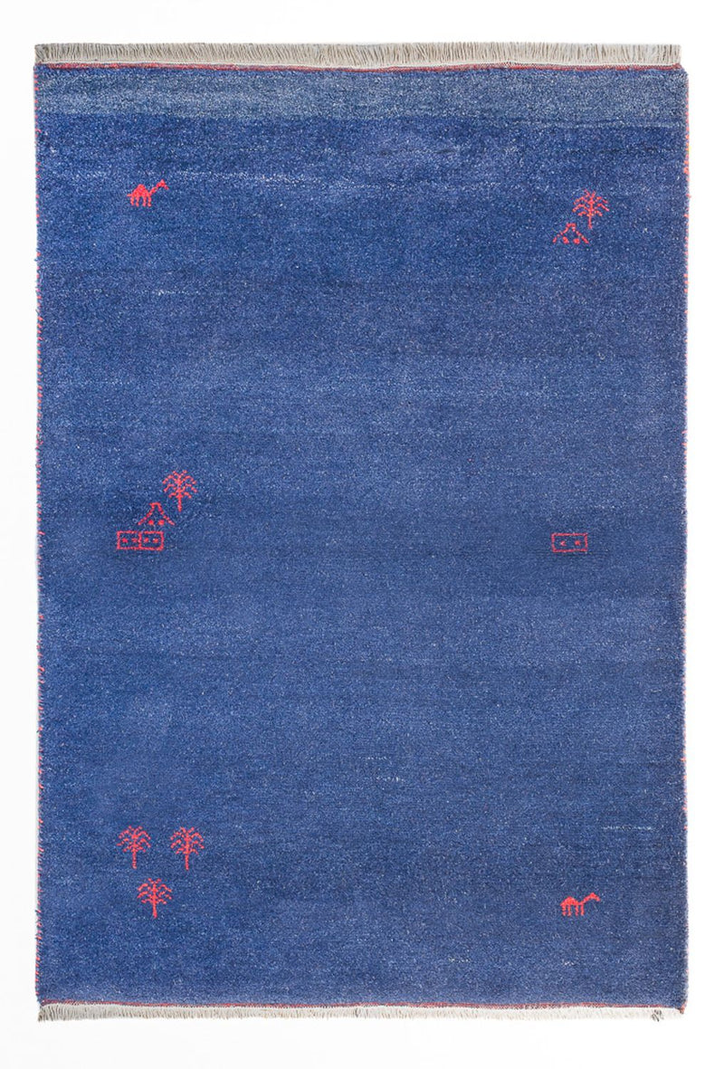 Gabbeh-tæppe - Indus - 180 x 120 cm - mørkeblå