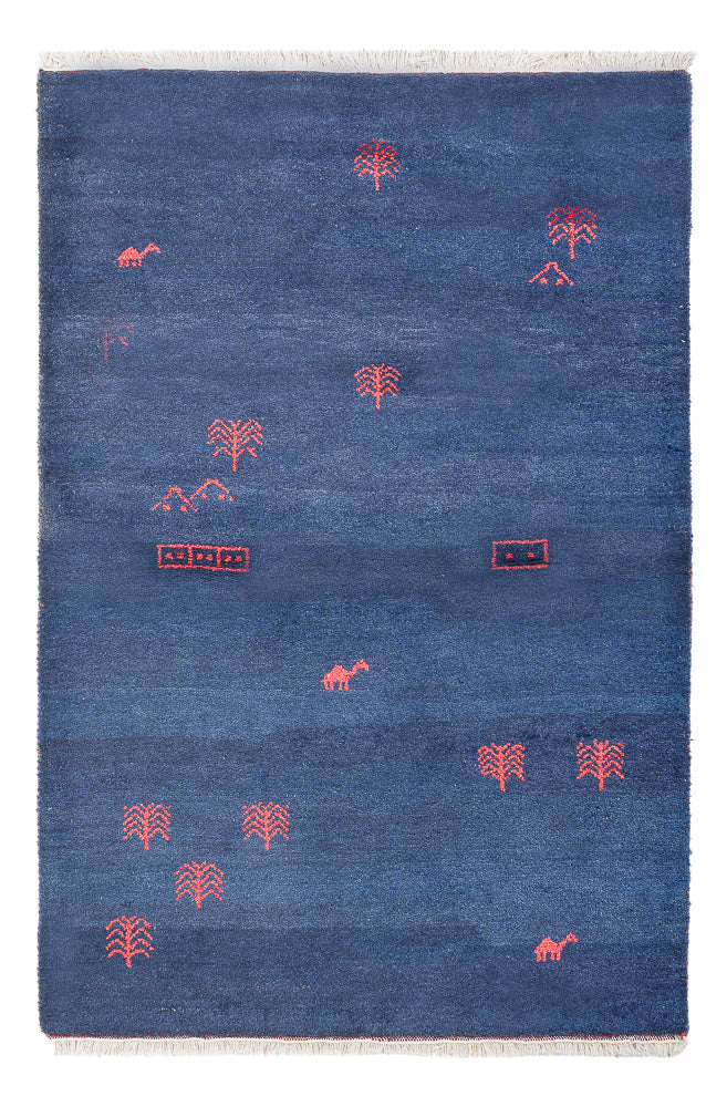 Gabbeh-tæppe - Indus - 180 x 120 cm - mørkeblå