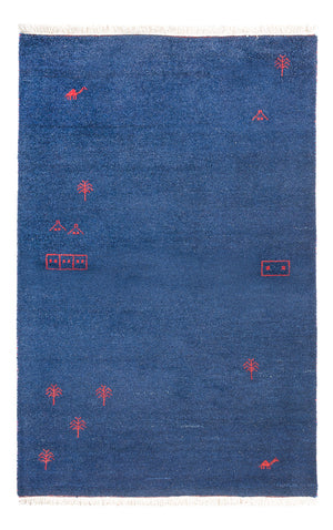 Gabbeh-tæppe - Indus - 180 x 120 cm - mørkeblå