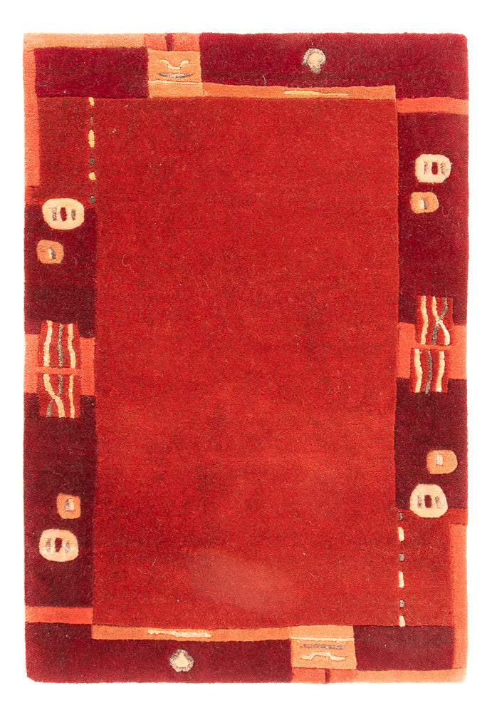 Nepal Tæppe - 90 x 60 cm - rød