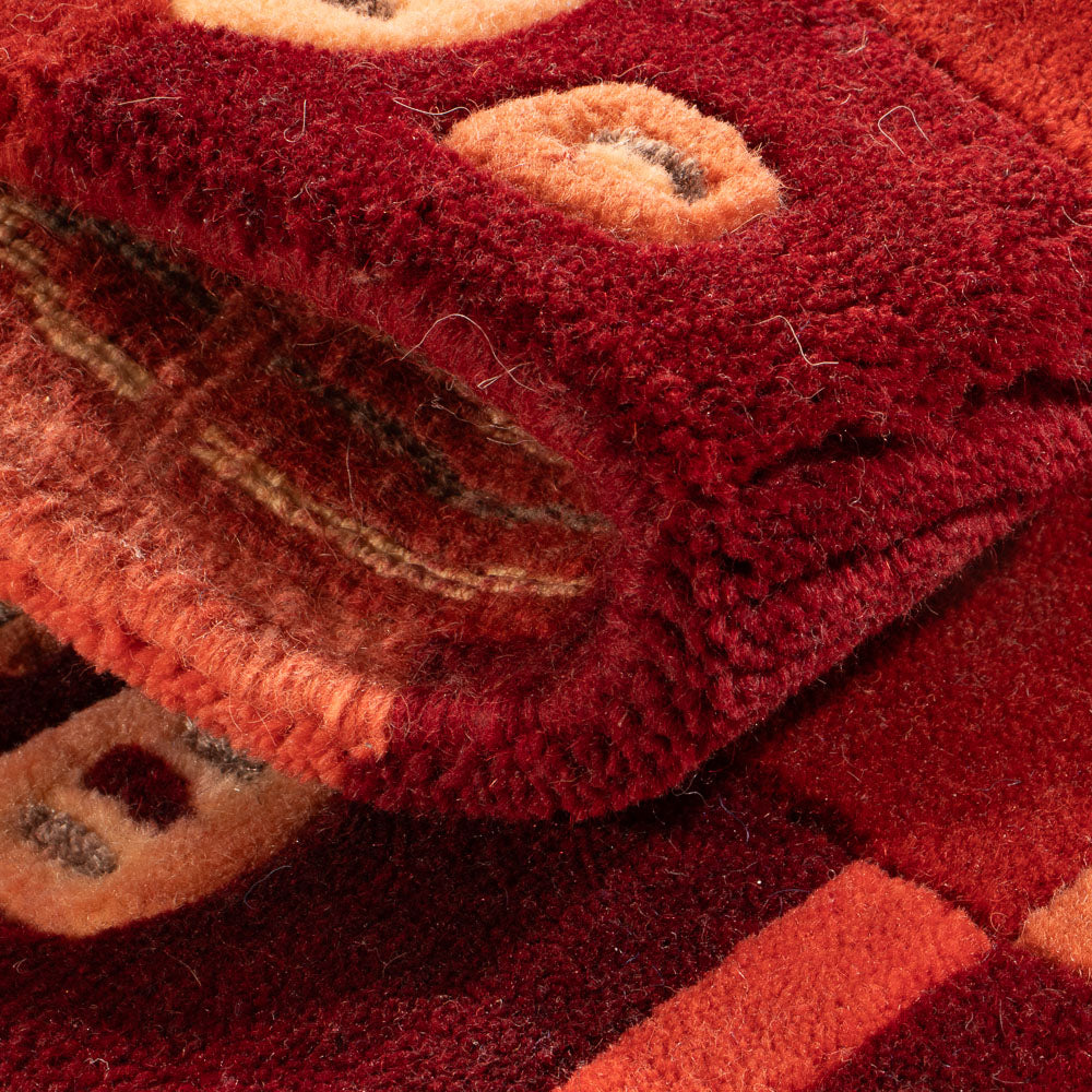 Nepal Tæppe - 90 x 60 cm - rød