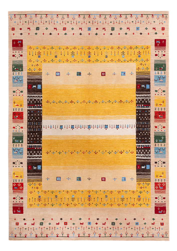 Gabbeh Tæppe - Loribaft Softy - 240 x 170 cm - guld