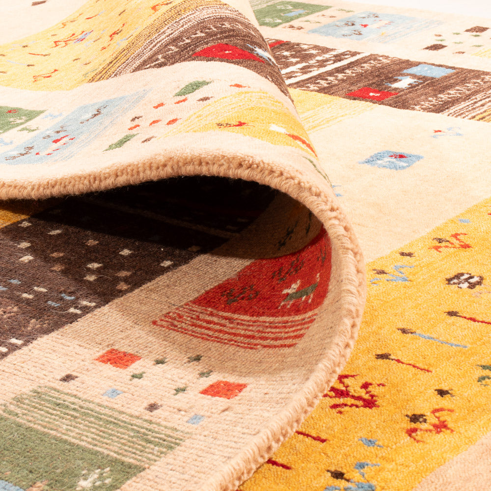 Gabbeh Tæppe - Loribaft Softy - 240 x 170 cm - guld