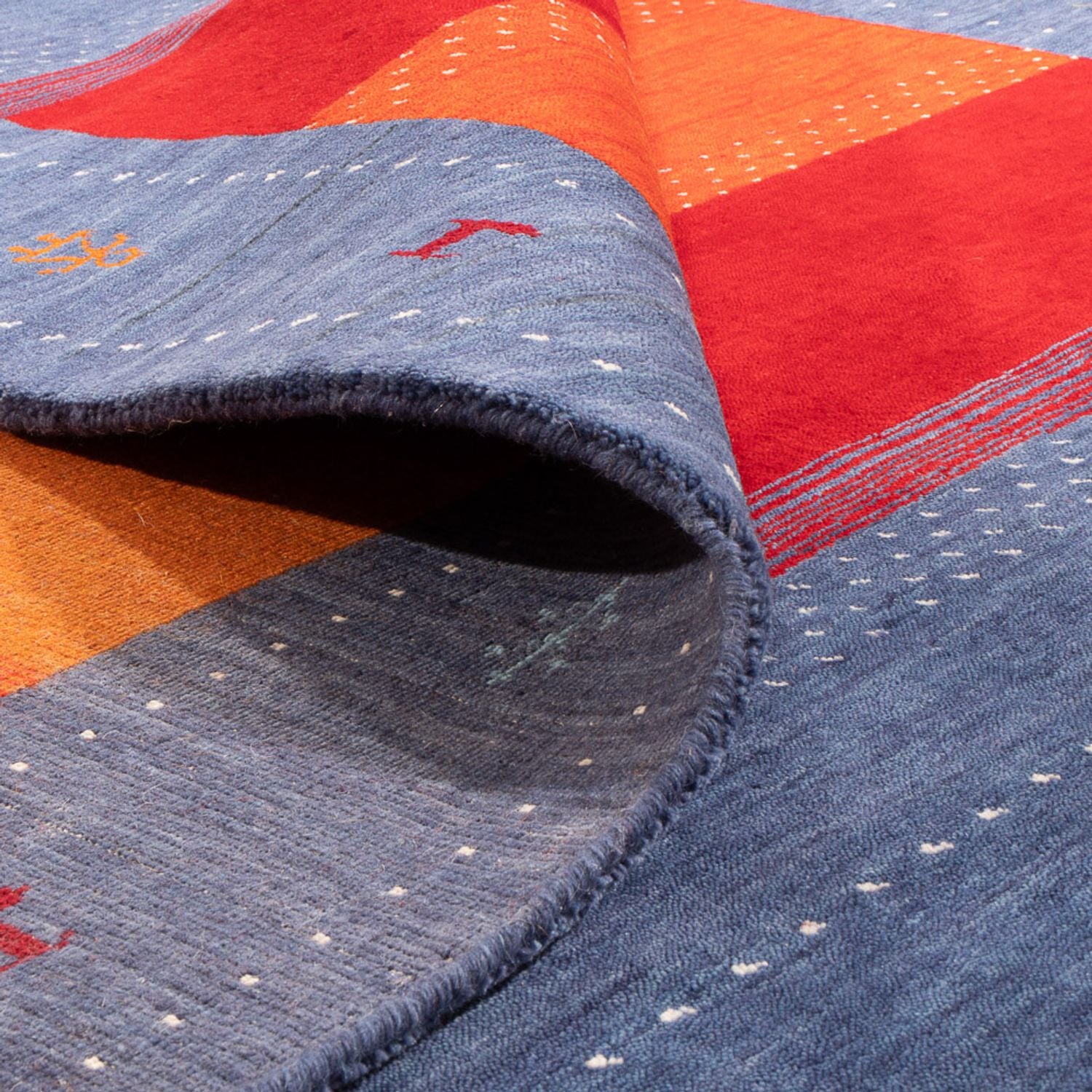 Gabbeh Tæppe - Loribaft Softy - 240 x 170 cm - blå