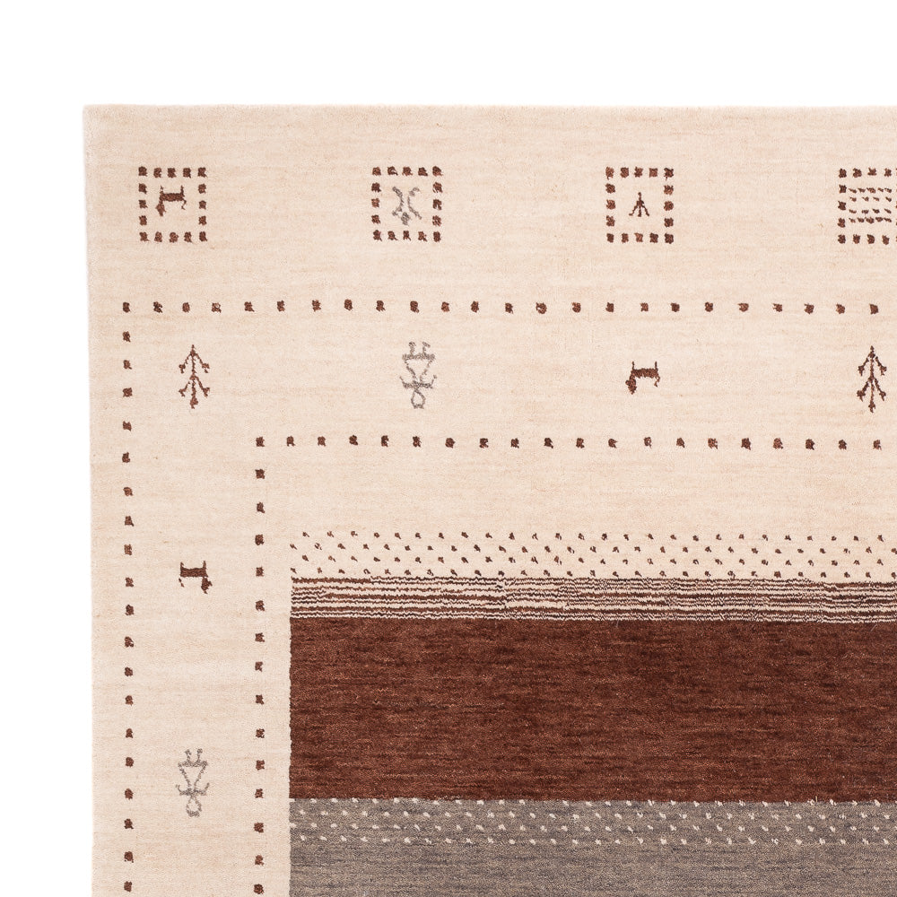 Gabbeh Tæppe - Loribaft Softy - 240 x 170 cm - lys beige