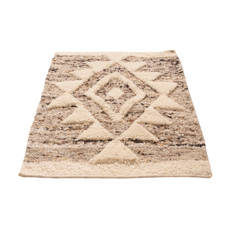 Uldtæppe - 90 x 60 cm - lys beige