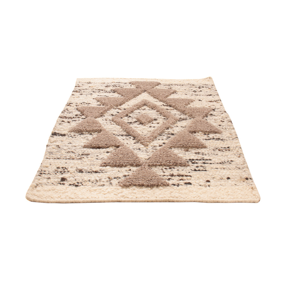 Uldtæppe - 90 x 60 cm - lys beige