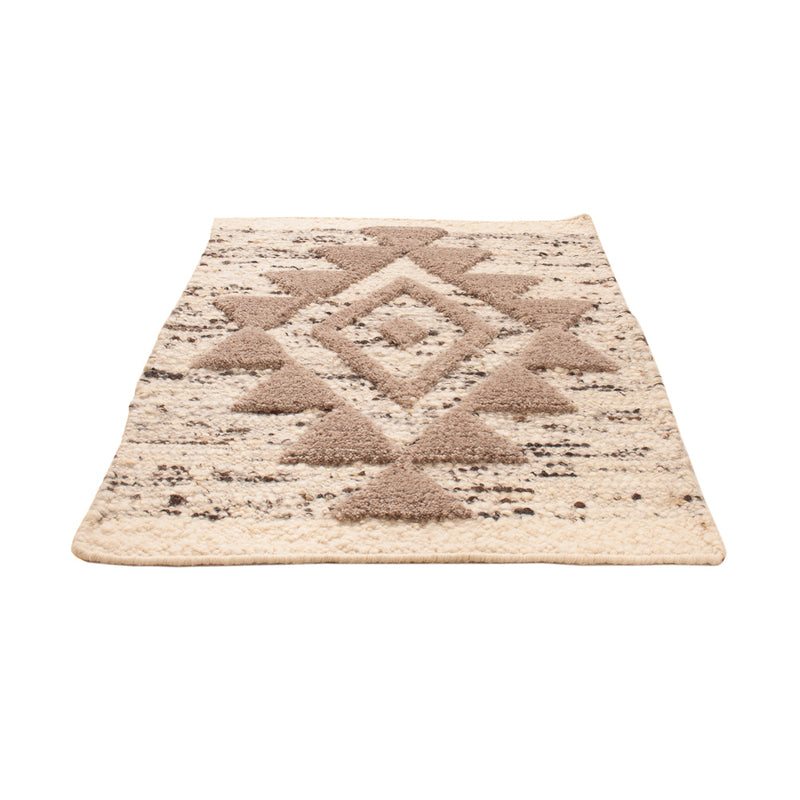 Uldtæppe - 90 x 60 cm - lys beige