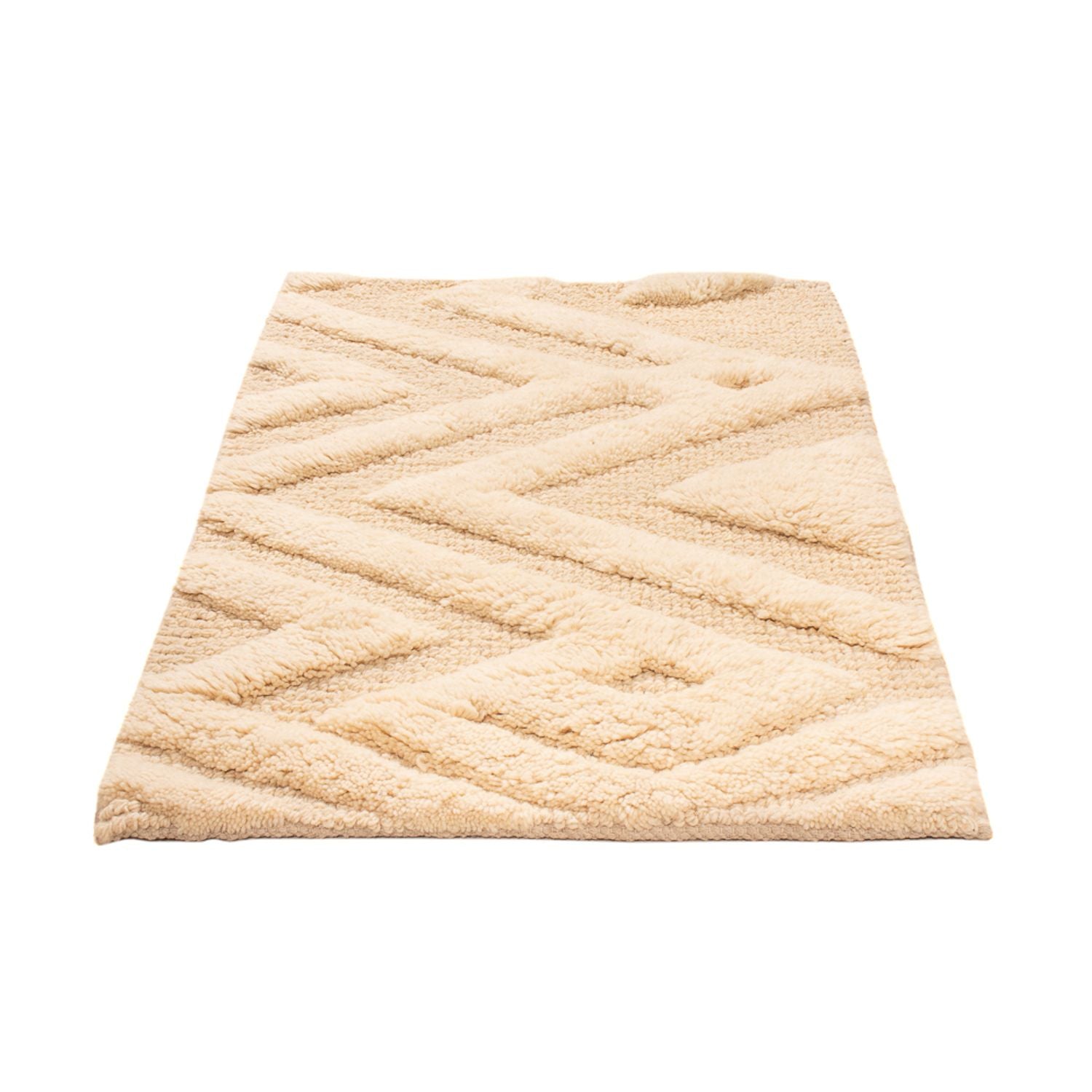 Uldtæppe - 90 x 60 cm - lys beige