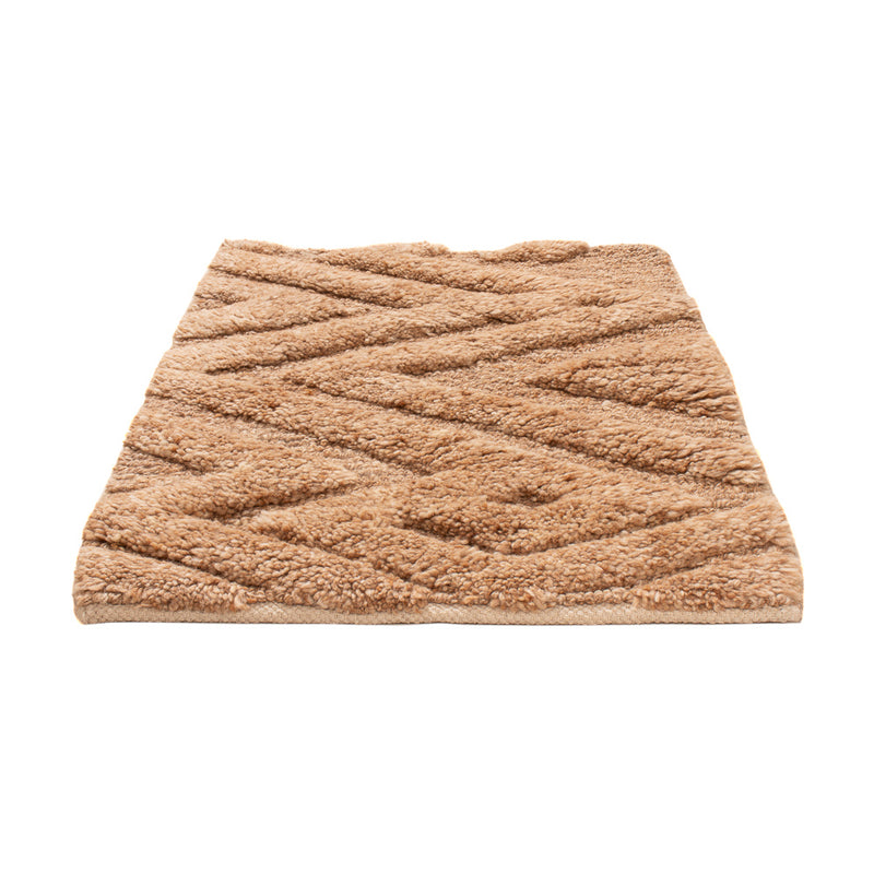 Uldtæppe - 90 x 60 cm - mørk beige