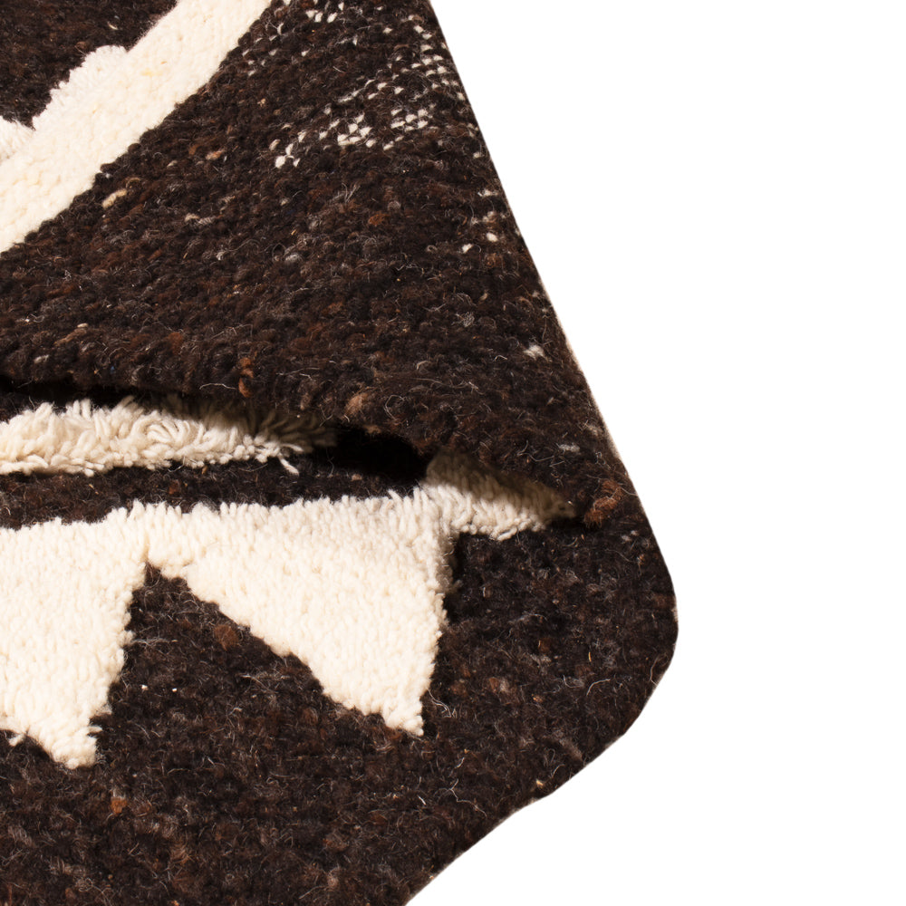 Uldtæppe - 90 x 60 cm - sort