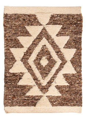 Uldtæppe - 90 x 60 cm - mørk beige