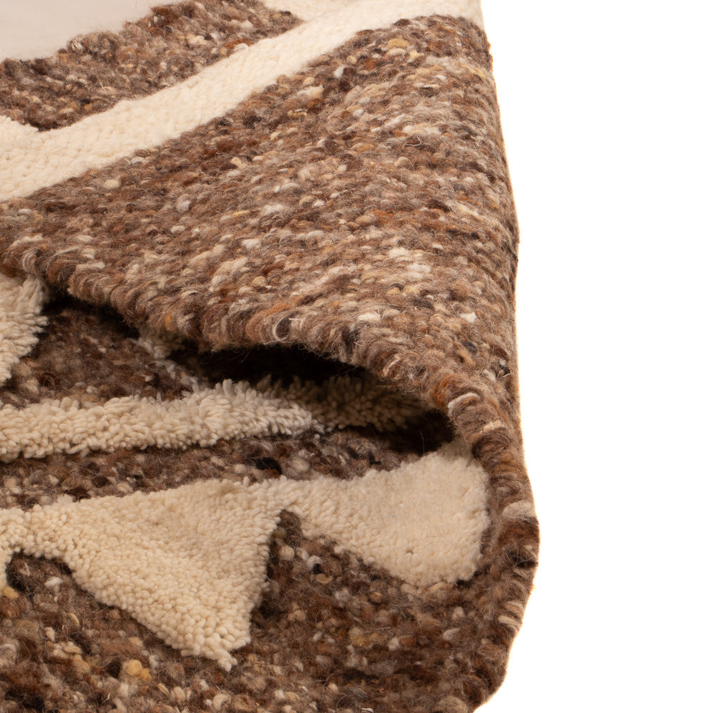 Uldtæppe - 90 x 60 cm - mørk beige