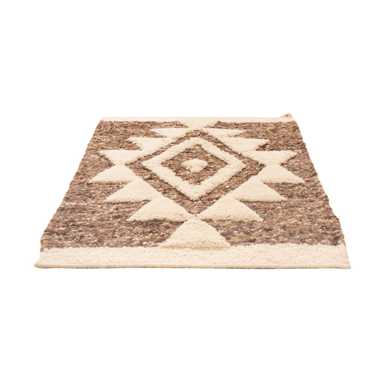 Uldtæppe - 90 x 60 cm - mørk beige