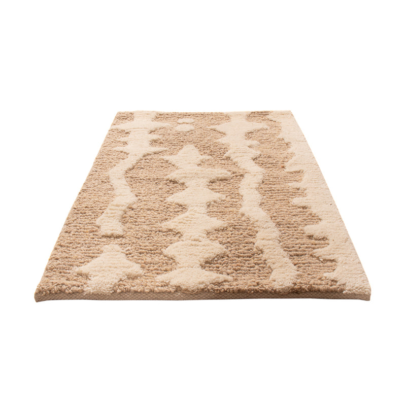 Uldtæppe - 90 x 60 cm - mørk beige