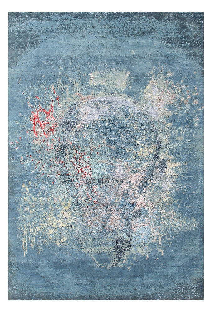 Designer tæppe - 242 x 163 cm - havblå