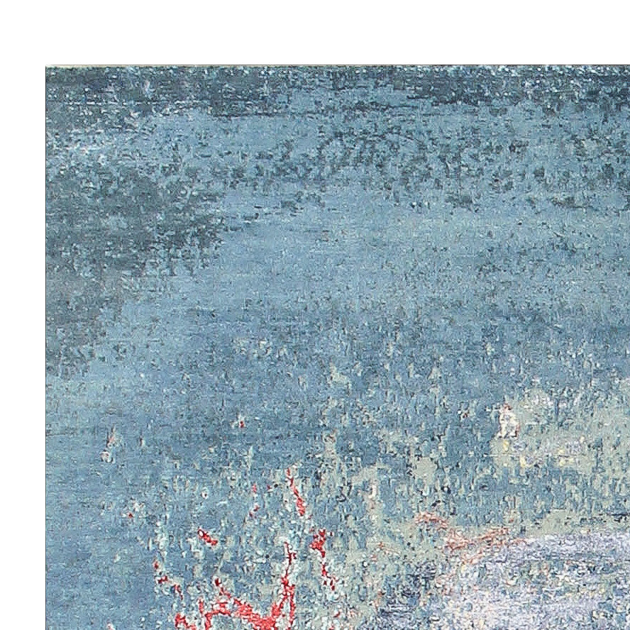 Designer tæppe - 242 x 163 cm - havblå
