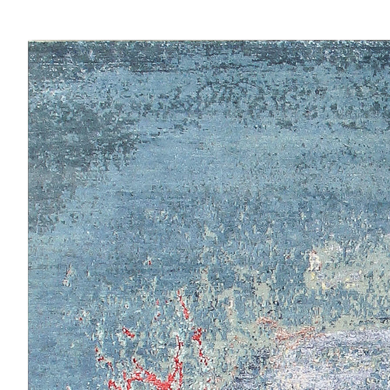 Designer tæppe - 242 x 163 cm - havblå