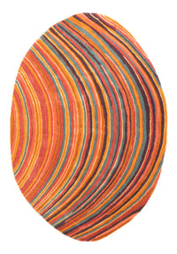 Designer tæppe oval  - 200 x 140 cm - flerfarvet
