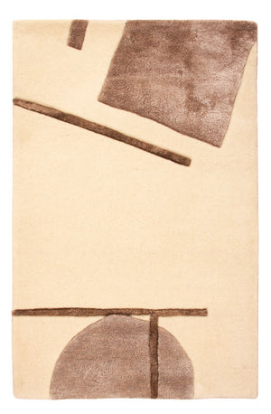 Designer tæppe - 90 x 60 cm - creme