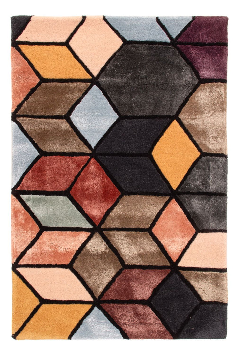 Designer tæppe - 90 x 60 cm - flerfarvet