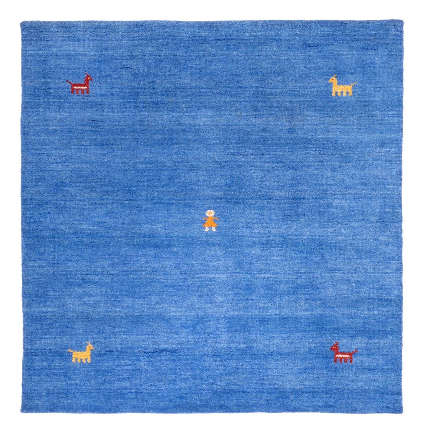 Gabbeh-tæppe - Softy firkantet  - 150 x 150 cm - blå