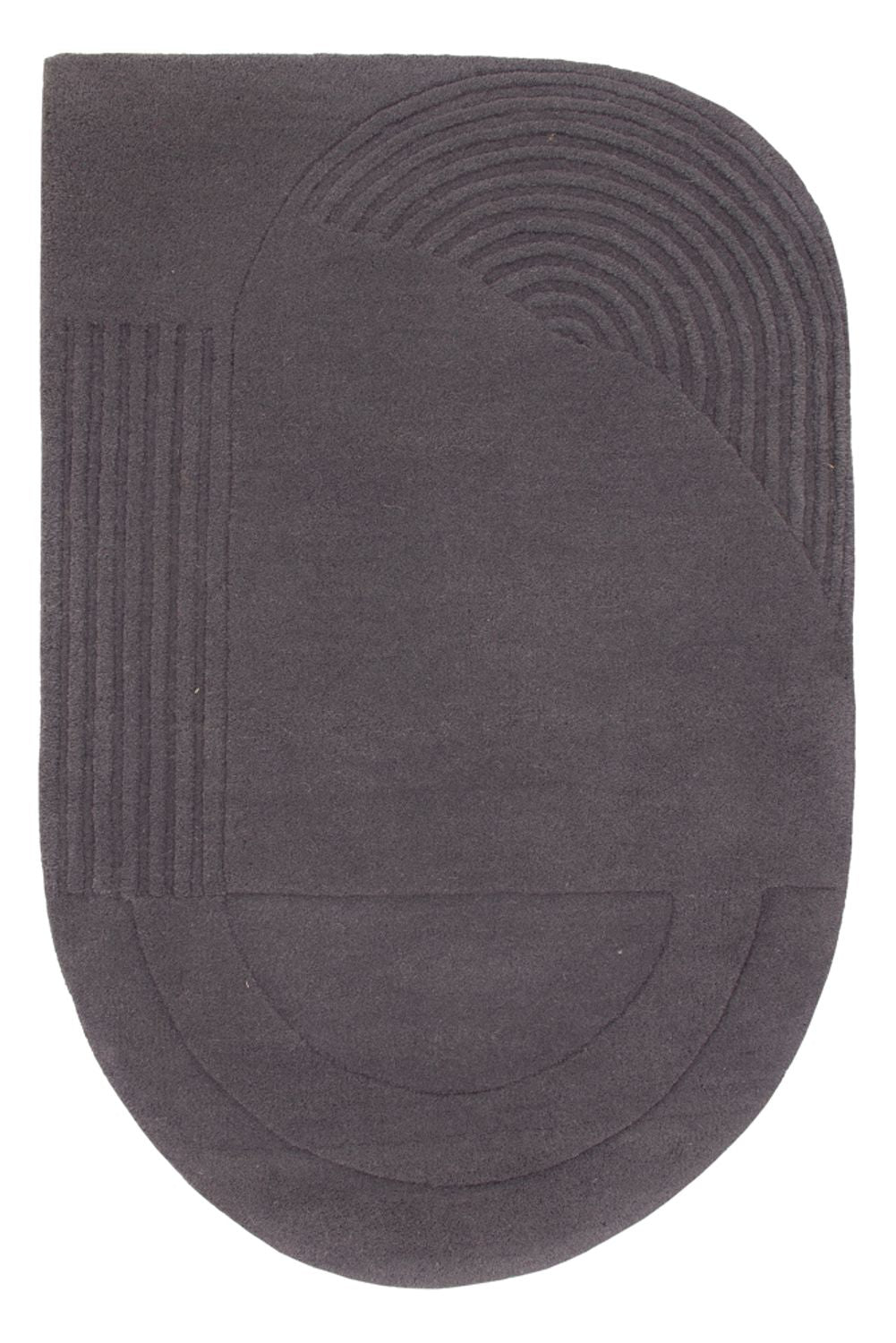 Uldtæppe særlig form  - 90 x 60 cm - grå