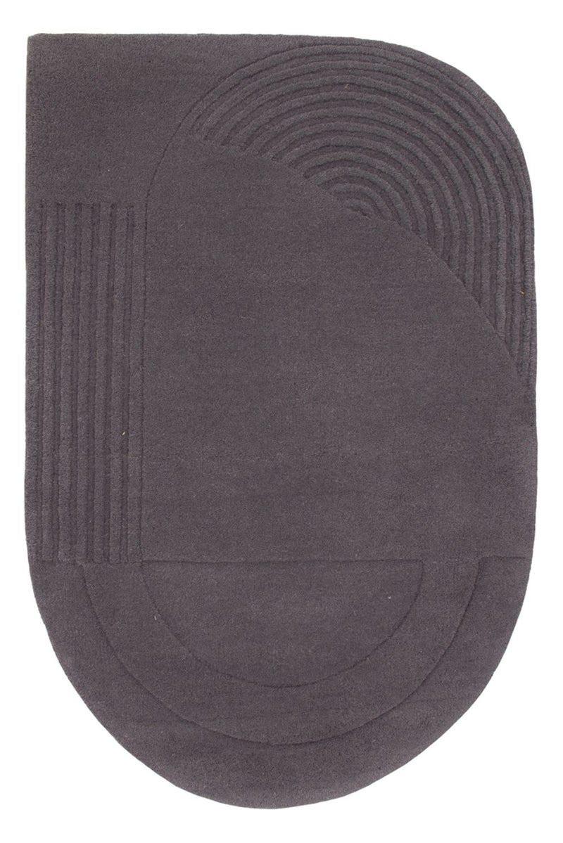 Uldtæppe særlig form  - 90 x 60 cm - grå